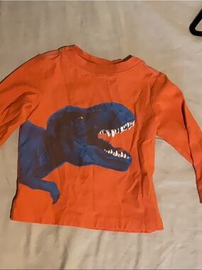 Tea Kids Size 2T Dinosaur Orange Crewneck